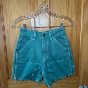 BDG Blue Jean Shorts with Frayed Hem